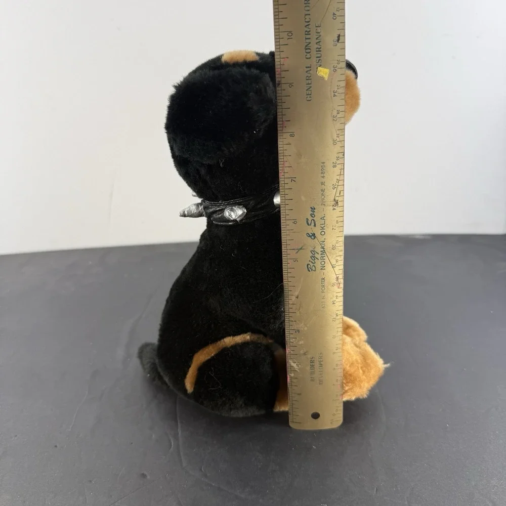 Rottweiler Dog Plush Stuff Animal Toy Network Spike Collar 2002 10